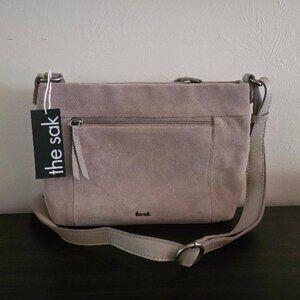 NWT The Sak Melrose Crossbody Convertible Shoulder Bag, Sand Suede